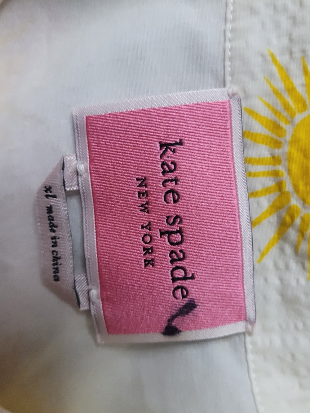 kate spade White and Yellow Sunburst Tie-Waist Mini Dress - Picture 7 of 8